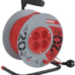EMOS PVC predlžovací kábel na bubne – 4 zásuvky, 20 m, 1 mm2