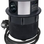 Solight 3z + USB A + C 20 W PD, Wireless 10 W, výsuvný blok zásuviek, 2 m, čierny