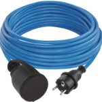 EMOS Počasiu odolný kábel 10 m, 1 zásuvka, modrý, silikon, 230 V, 1,5 mm2