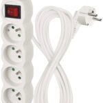 EMOS Predlžovací kábel s vypínačom – 5 zásuviek, 5 m, 3× 1,5 mm2